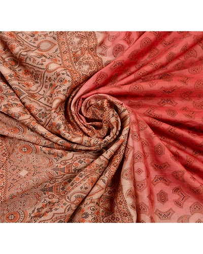 Sanskriti Vintage Indian Sarees 100% Pure Silk Woven Craft Fabric Cream Sari, PS-47371-Cream-Woven Work-Pure Silk-5