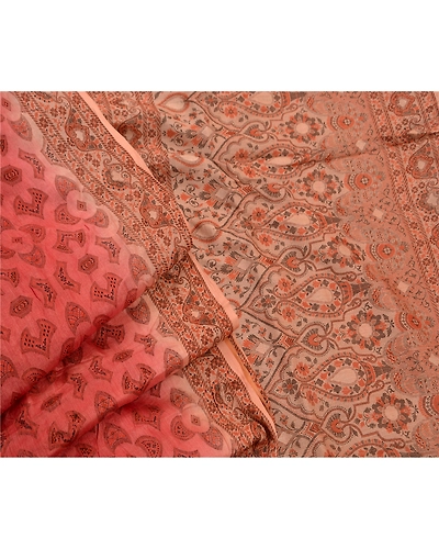 Sanskriti Vintage Indian Sarees 100% Pure Silk Woven Craft Fabric Cream Sari, PS-47371-Cream-Woven Work-Pure Silk-6