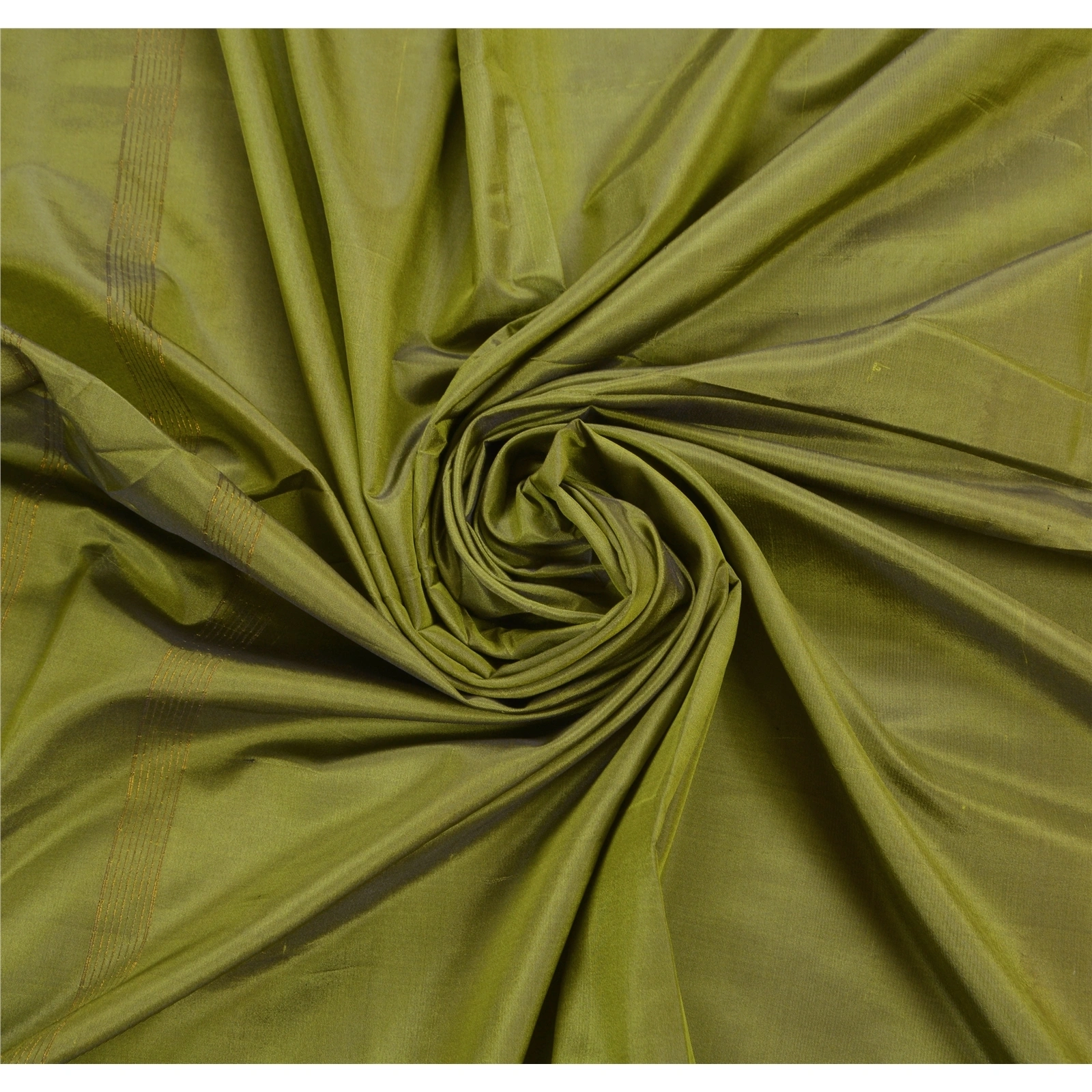 Sanskriti Vintage Indian Sarees Art Silk Woven Green Premium 5 Yd Fabric Sari, PS-47444-Green-Zari Work-Art Silk-5