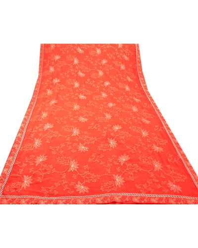 Sanskriti Vintage Ethnic Sarees Georgette Embroidered Peach Fabric Premium Sari, PS-47937-Peach-Thread Work-Georgette-7