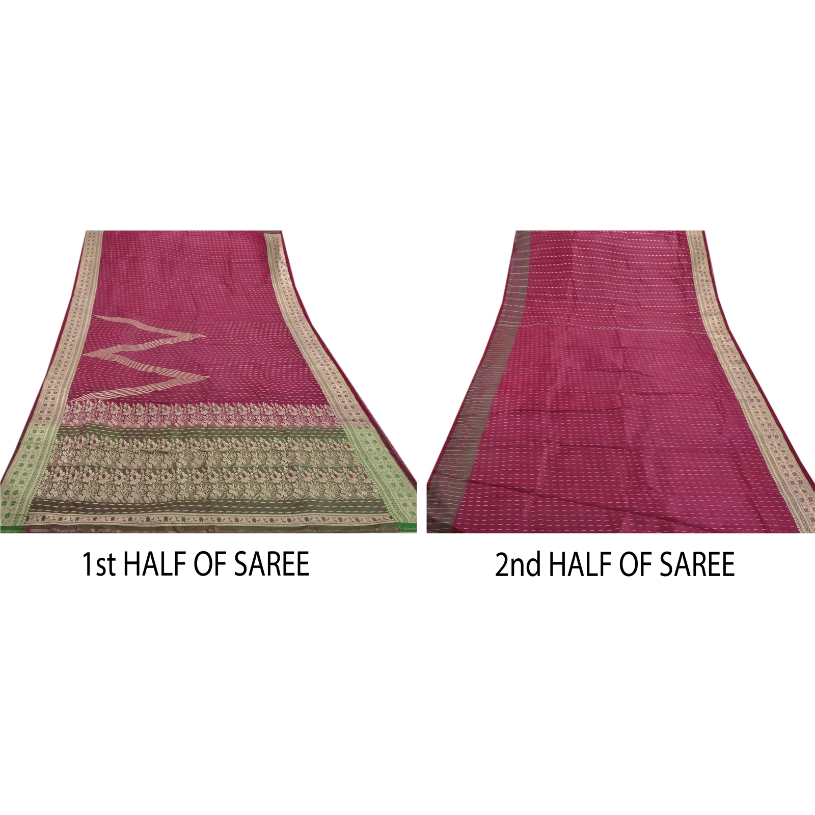 Sanskriti Vintage Pink Ethnic Sarees Art Silk Woven Brocade Fabric Premium Sari, PS-48213-Green-Woven Work-Art Silk-4