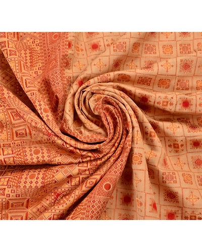 Sanskriti Vintage Indian Cream Sarees 100% Pure Silk Woven Fabric Premium Sari, PS-48268-Cream-Woven Work-100% Pure Silk-5