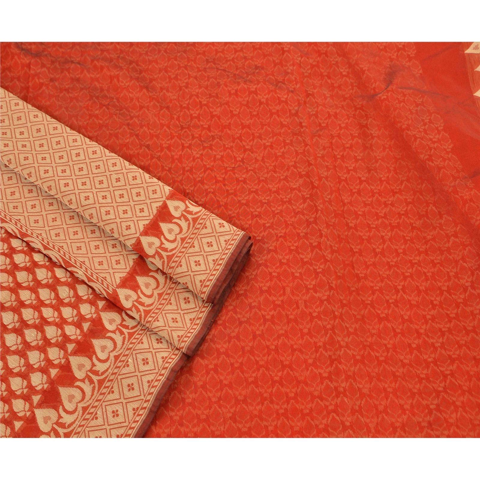 Sanskriti Vintage Indian Red Sarees Art Silk Woven Fabric Premium Cultural Sari, PS-48303-Red-Woven Work-Art Silk-2