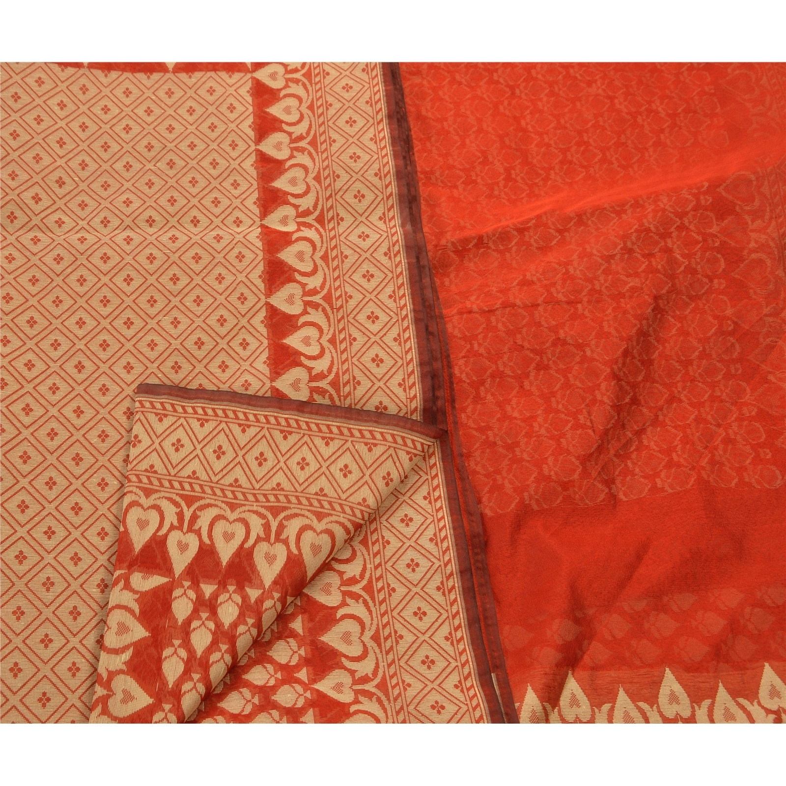 Sanskriti Vintage Indian Red Sarees Art Silk Woven Fabric Premium Cultural Sari, PS-48303-Red-Woven Work-Art Silk-3