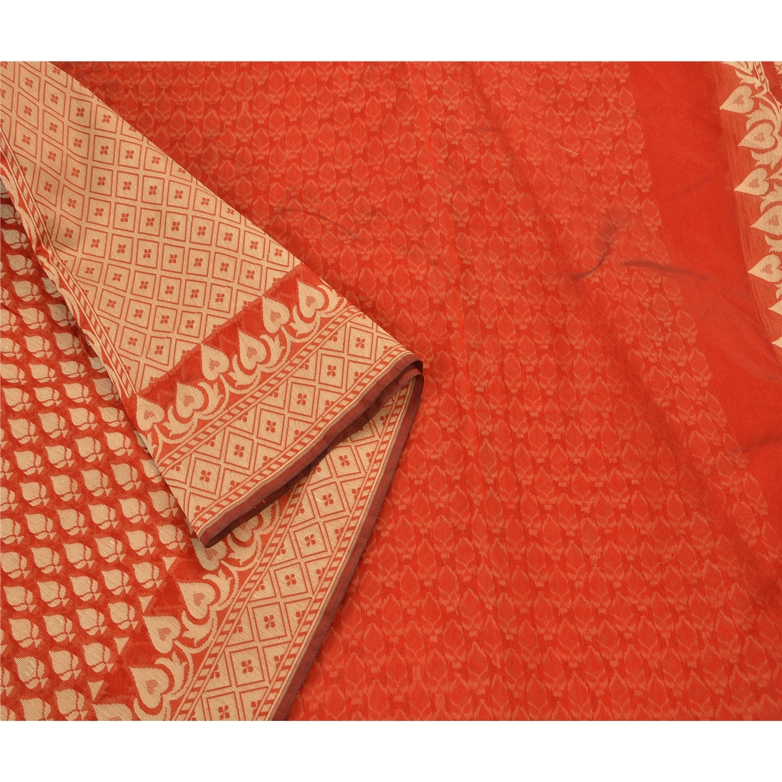 Sanskriti Vintage Indian Red Sarees Art Silk Woven Fabric Premium Cultural Sari, PS-48303-Red-Woven Work-Art Silk-6