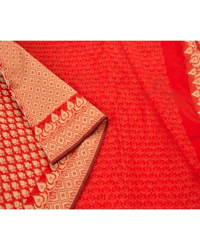 Sanskriti Vintage Indian Red Sarees Art Silk Woven Fabric Premium Cultural Sari, PS-48303-Red-Woven Work-Art Silk-6