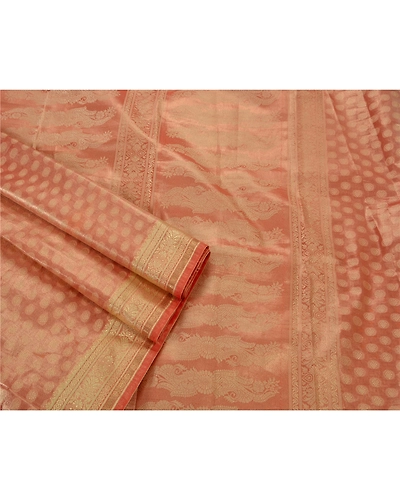 Sanskriti Vintage Sarees Art Silk Woven Red Craft Fabric Premium 5 Yard Sari, PS-48480-Red-Woven Work-Art Silk-2