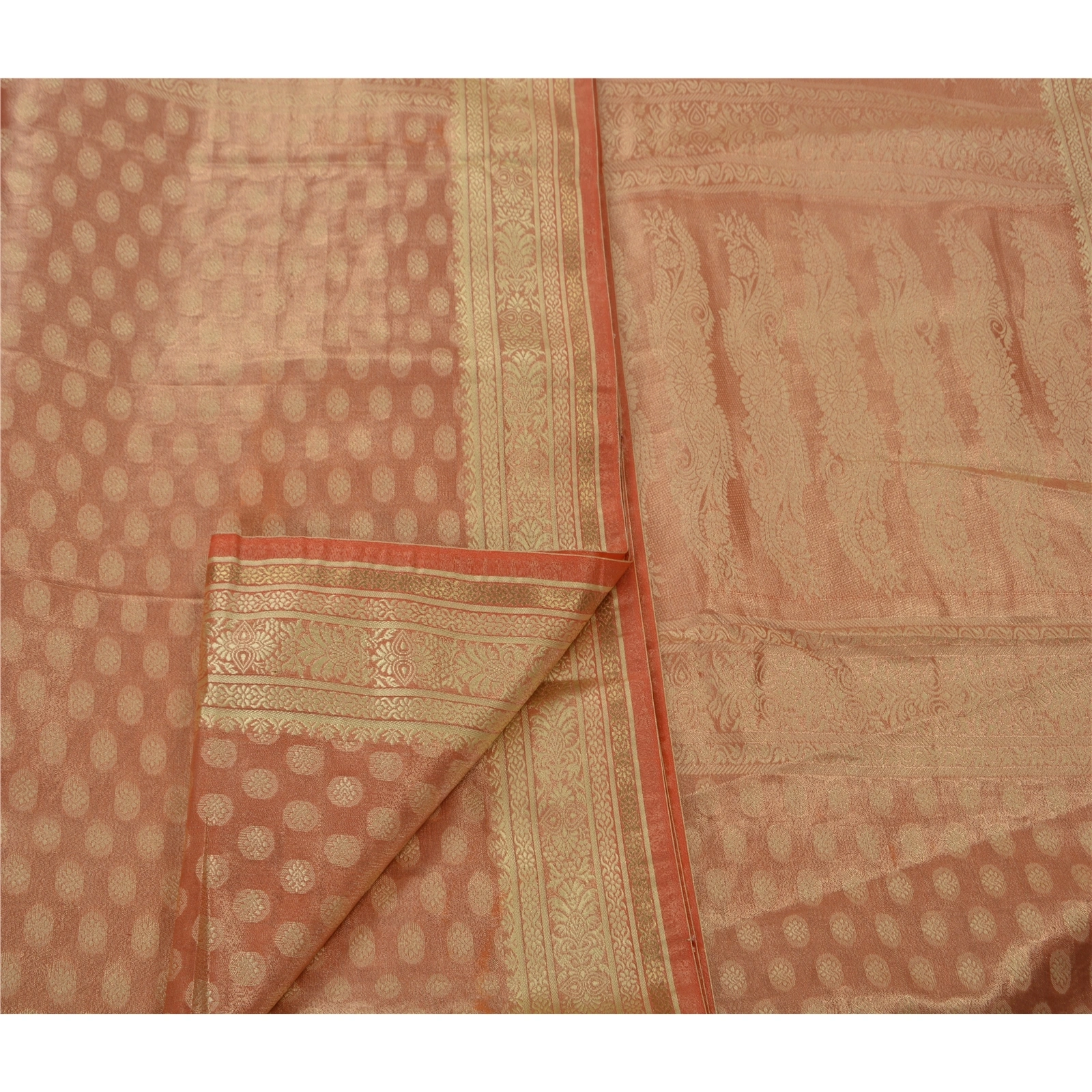 Sanskriti Vintage Sarees Art Silk Woven Red Craft Fabric Premium 5 Yard Sari, PS-48480-Red-Woven Work-Art Silk-3