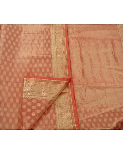 Sanskriti Vintage Sarees Art Silk Woven Red Craft Fabric Premium 5 Yard Sari, PS-48480-Red-Woven Work-Art Silk-3