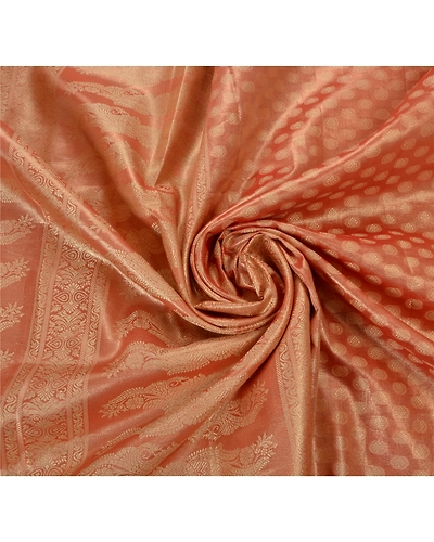 Sanskriti Vintage Sarees Art Silk Woven Red Craft Fabric Premium 5 Yard Sari, PS-48480-Red-Woven Work-Art Silk-5