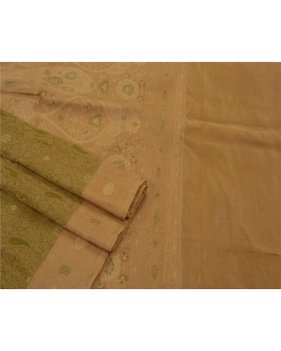 Sanskriti Vintage Sarees 100% Pure Silk Woven Green Fabric Premium Ethnic Sari, PS-49257-Green-Woven Work-100% Pure Silk-1