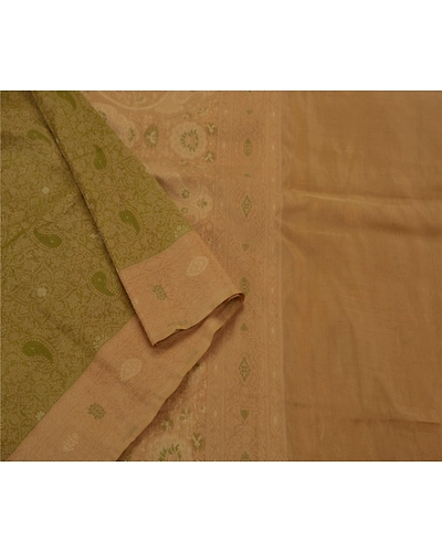 Sanskriti Vintage Sarees 100% Pure Silk Woven Green Fabric Premium Ethnic Sari, PS-49257-Green-Woven Work-100% Pure Silk-2