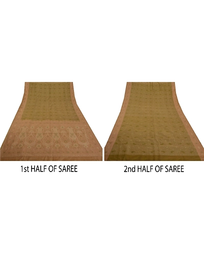 Sanskriti Vintage Sarees 100% Pure Silk Woven Green Fabric Premium Ethnic Sari, PS-49257-Green-Woven Work-100% Pure Silk-3