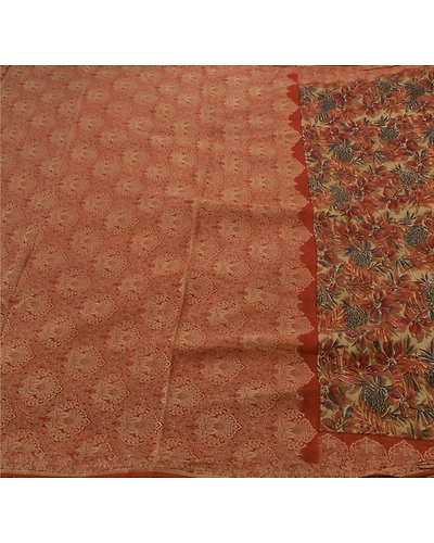 Sanskriti Vintage Sarees 100% Pure Silk Woven Cream Craft Fabric 5 Yard Sari, PS-49856-Cream-Woven Work-100% Pure Silk-1
