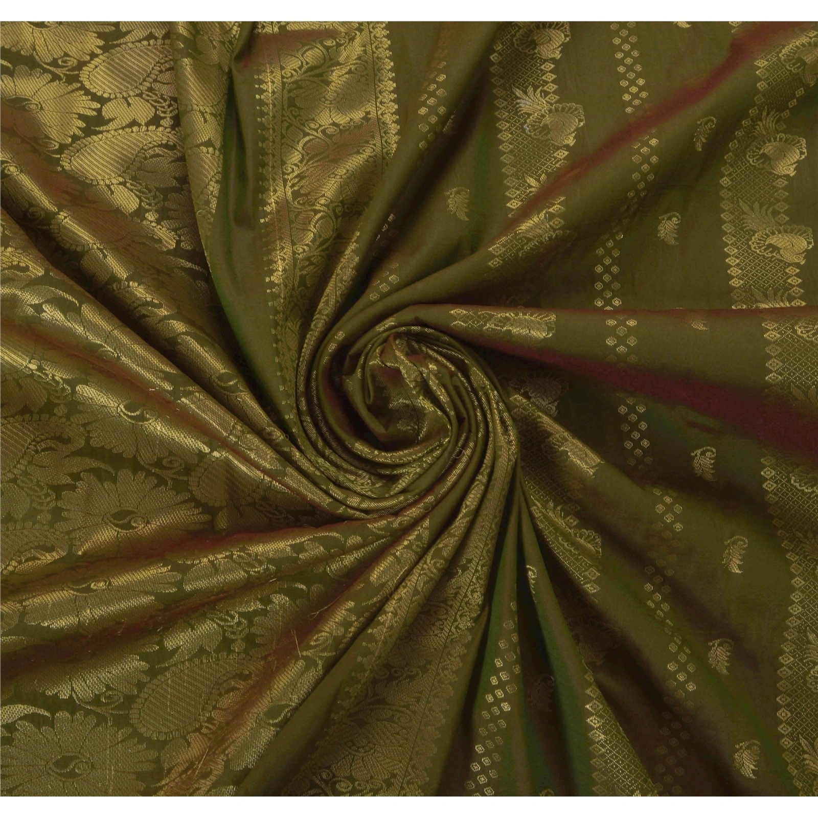 Sanskriti Vintage Sarees Art Silk Woven Green Fabric Premium Sari With Blouse, PS-50395-Green-Woven Work-Art Silk-6