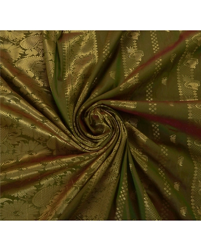 Sanskriti Vintage Sarees Art Silk Woven Green Fabric Premium Sari With Blouse, PS-50395-Green-Woven Work-Art Silk-6