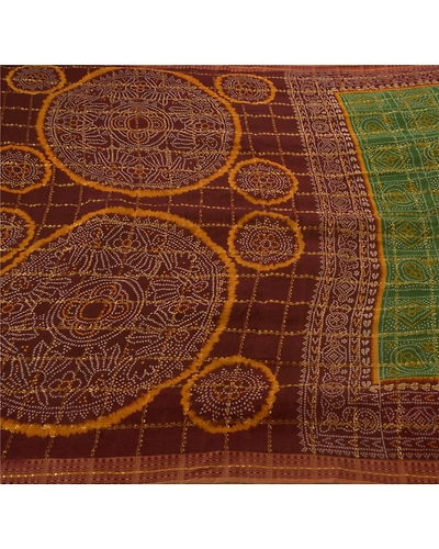 Sanskriti Vintage Sarees 100% Pure Cotton Woven Green Fabric Premium 5 Yard Sari, PS-50421-Green-Woven Work-100% Pure Cotton-1