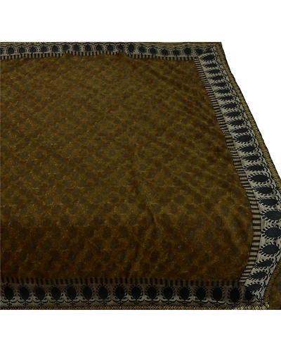 Sanskriti Vintage Sarees Georgette Embroidered Green Fabric Premium 5 Yd Sari, PS-50453-Green-Patch Work-Georgette-2