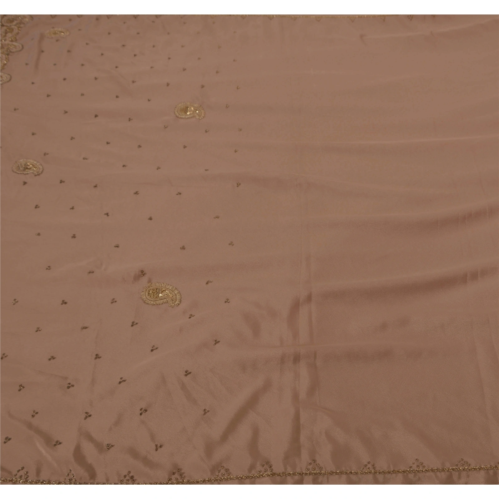 Sanskriti Vintage Brown Sarees Art Silk Hand Beaded Craft Fabric Premium Sari, PS-50495-Brown-Zari Work-Art (Artificial) Silk-1