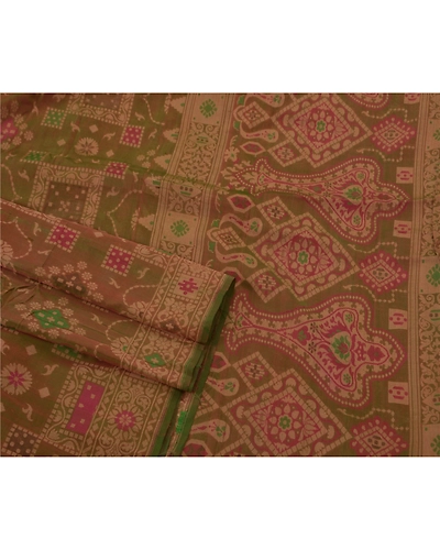 Sanskriti Vintage Brown Sarees Pure Silk Woven Craft Fabric Premium 5 Yard Sari, PS-50522-Brown-Woven Work-100% Pure Silk-2