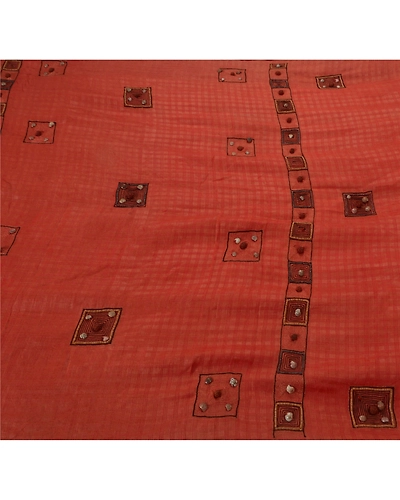 Sanskriti Vintage Brown Sarees Pure Silk Hand Beaded Craft Fabric Premium Sari, PS-50612-Brown-Zari Work-Pure Silk-1