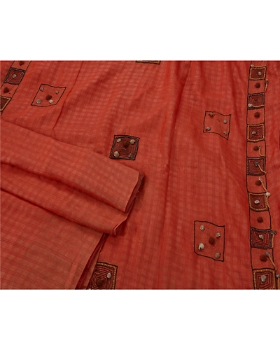 Sanskriti Vintage Brown Sarees Pure Silk Hand Beaded Craft Fabric Premium Sari, PS-50612-Brown-Zari Work-Pure Silk-2