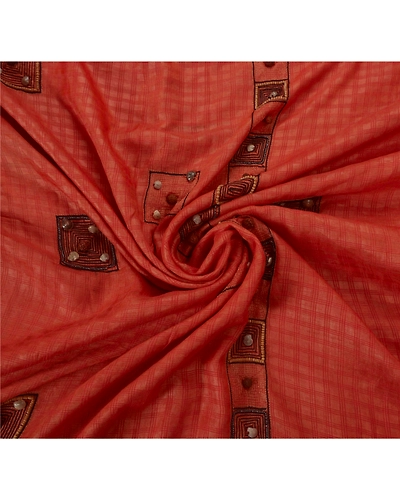Sanskriti Vintage Brown Sarees Pure Silk Hand Beaded Craft Fabric Premium Sari, PS-50612-Brown-Zari Work-Pure Silk-5