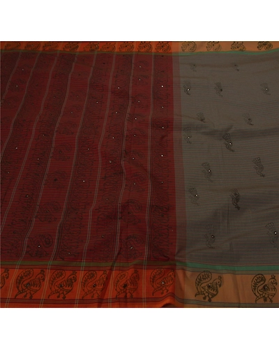 Sanskriti Vintage Indian Sarees Art Silk Printed Fabric 5 Yd Sari Craft Premium, PS-51175-Multicolor-Printed-Art Silk-1