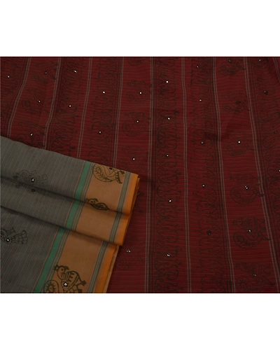 Sanskriti Vintage Indian Sarees Art Silk Printed Fabric 5 Yd Sari Craft Premium, PS-51175-Multicolor-Printed-Art Silk-2