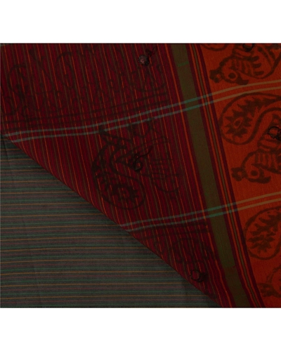 Sanskriti Vintage Indian Sarees Art Silk Printed Fabric 5 Yd Sari Craft Premium, PS-51175-Multicolor-Printed-Art Silk-4