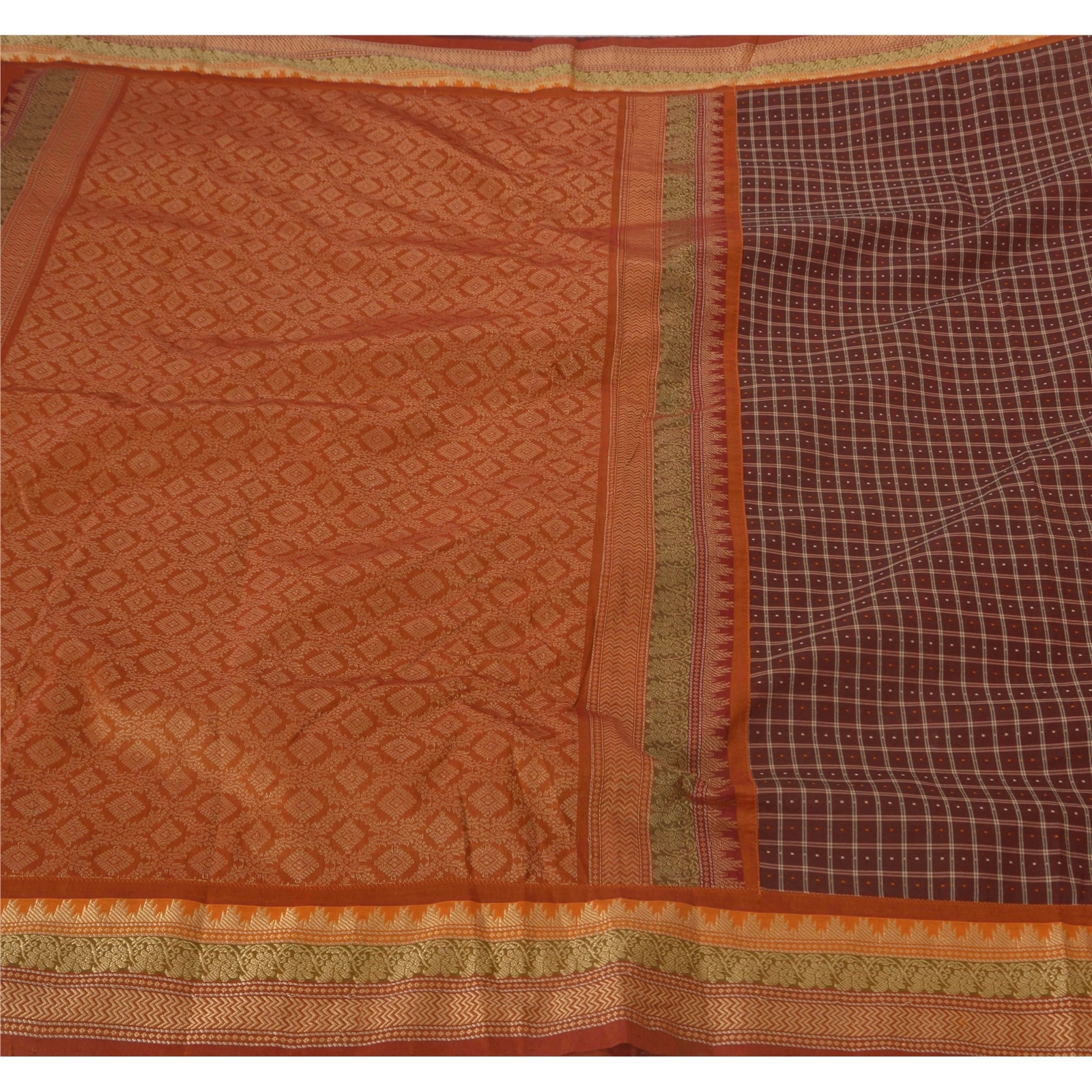 Sanskriti Vintage Dark Red Sarees Art Silk Woven Craft Fabric Premium 5 Yd Sari, PS-51333-Dark Red-Woven Work-Art Silk-1