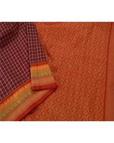 Sanskriti Vintage Dark Red Sarees Art Silk Woven Craft Fabric Premium 5 Yd Sari, PS-51333-Dark Red-Woven Work-Art Silk-3