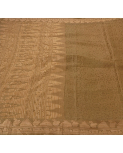 Sanskriti Vintage Green Sarees Pure Silk Woven Work Craft Fabric 5Yd Sari Floral, PS-51373-Green-Woven Work-Pure Silk-1