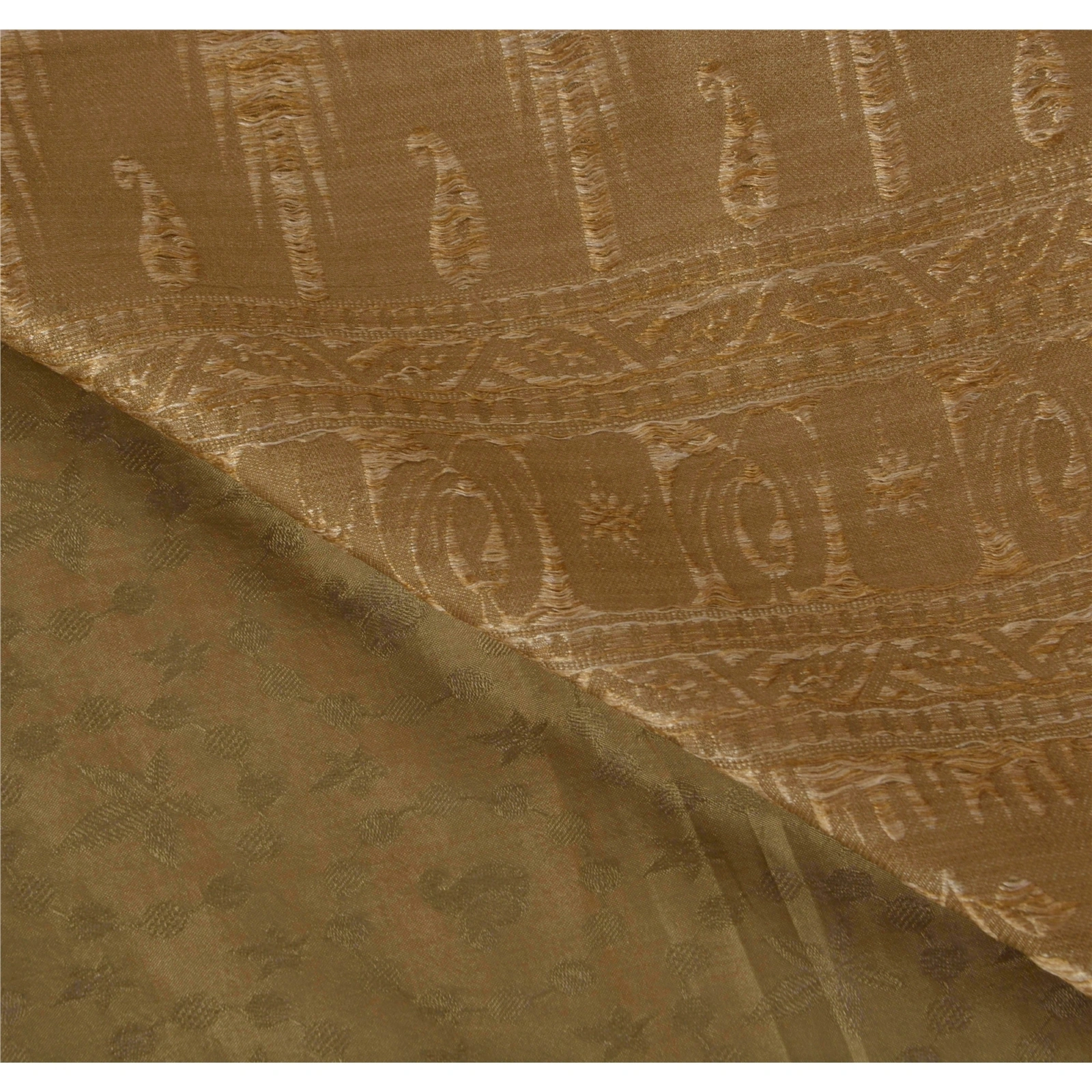 Sanskriti Vintage Green Sarees Pure Silk Woven Work Craft Fabric 5Yd Sari Floral, PS-51373-Green-Woven Work-Pure Silk-4