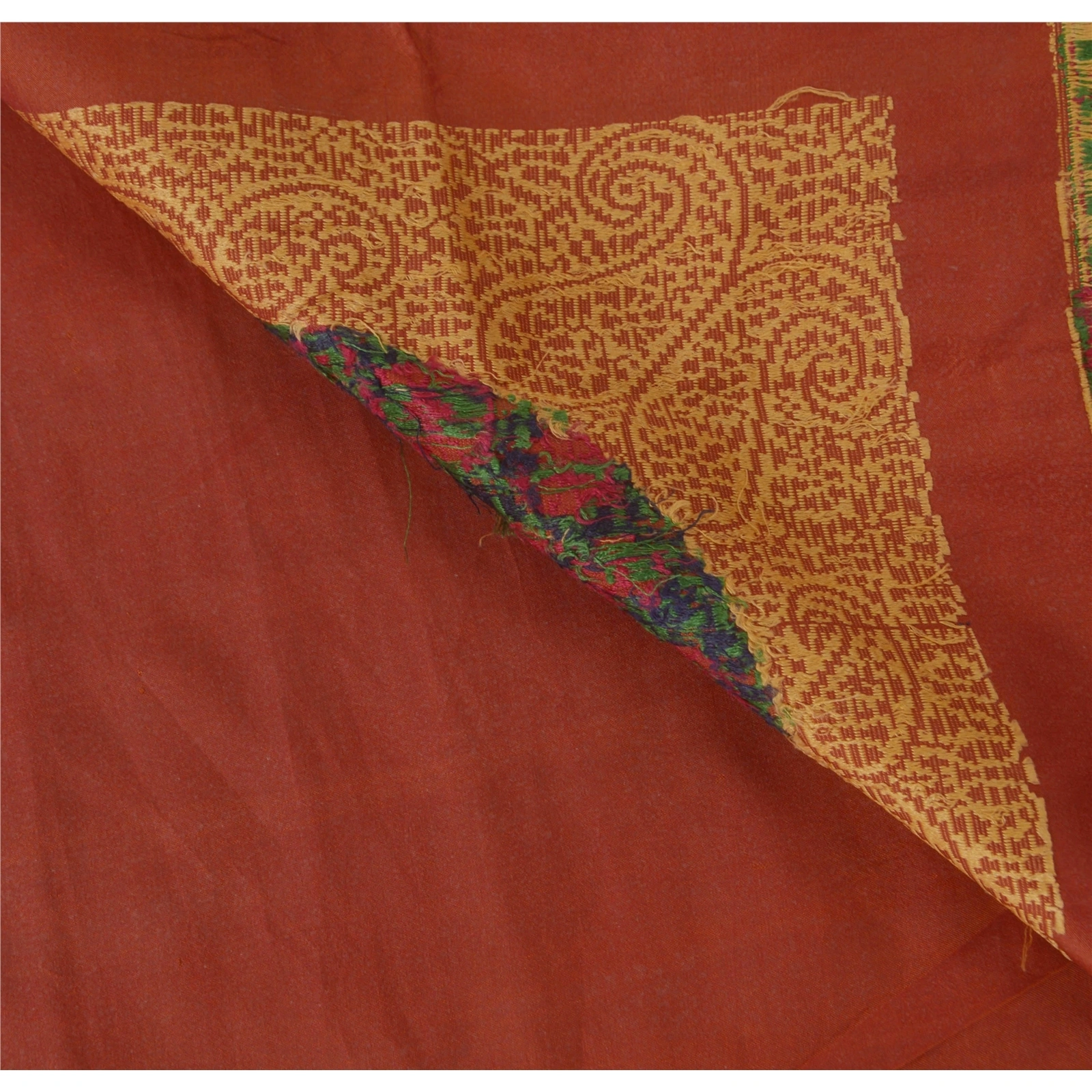 Sanskriti Vintage Orange Sarees Pure Silk Woven Floral Craft Fabric Premium Sari, PS-51559-Orange-Woven Work-100% Pure Silk-1