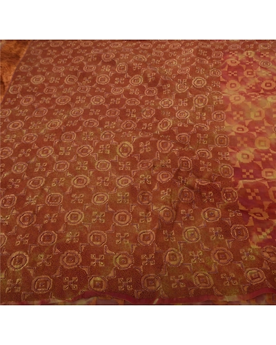 Sanskriti Vintage Red Sarees Pure Organza Silk Woven Craft Fabric Premium Sari, PS-51872-Red-Beads/Woven Work-100% Pure Organza Silk-1