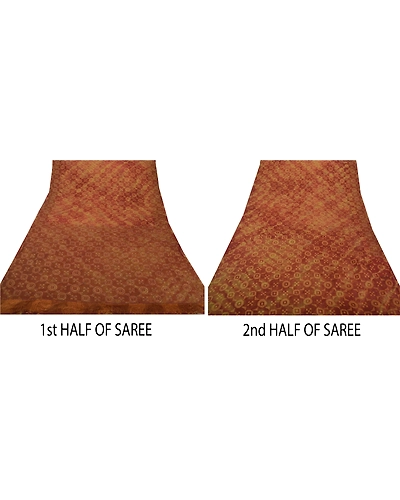 Sanskriti Vintage Red Sarees Pure Organza Silk Woven Craft Fabric Premium Sari, PS-51872-Red-Beads/Woven Work-100% Pure Organza Silk-5