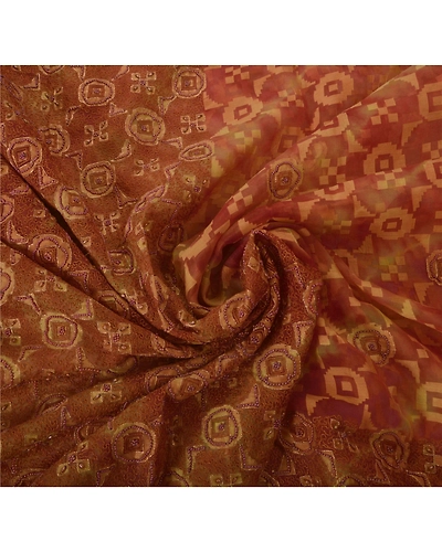 Sanskriti Vintage Red Sarees Pure Organza Silk Woven Craft Fabric Premium Sari, PS-51872-Red-Beads/Woven Work-100% Pure Organza Silk-6