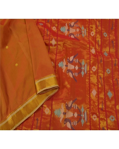 Sanskriti Vintage Brown Sarees Blend Silk Zari Woven Craft Fabric Premium Sari, PS-51916-Brown-Zari/Woven Work-Blend Silk-3