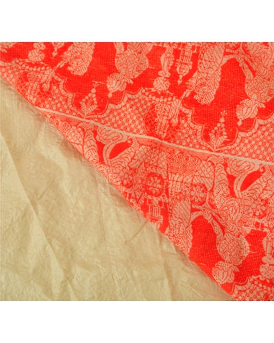 Sanskriti Vintage Cream Sarees Pure Silk Craft 5 Yd Fabric Woven Baluchari Sari, PS-51999-Cream-Woven Work-100% Pure Silk-3