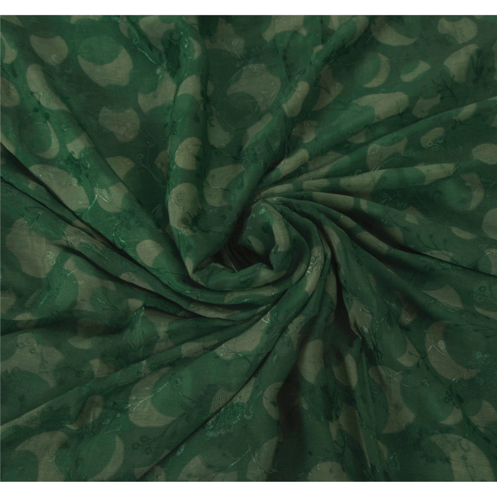 Sanskriti Vintage Green Sarees Blend Silk Craft Fabric Embroidered Premium Sari, PS-52132-Green-Thread Work-Blend Silk-6