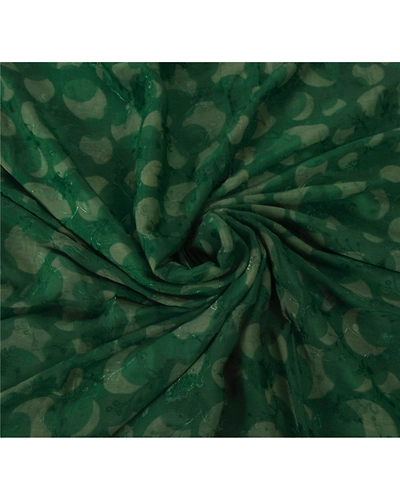 Sanskriti Vintage Green Sarees Blend Silk Craft Fabric Embroidered Premium Sari, PS-52132-Green-Thread Work-Blend Silk-6
