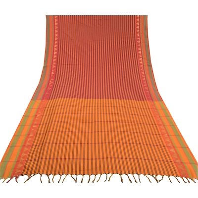 Sanskriti Vintage Sarees Blend Cotton Woven Chettinad/Kandangi Sari Fabric, PS-58246