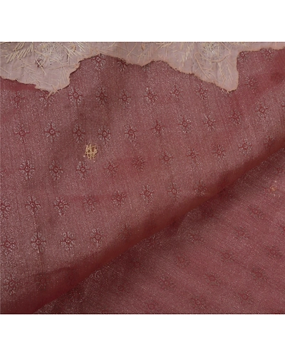 Sanskriti Vintage Pink Sarees Art Silk Hand Beaded Craft Fabric Cultural Sari, PS-52156-Pink-Dabka/Zardozi Work-Art Silk-3