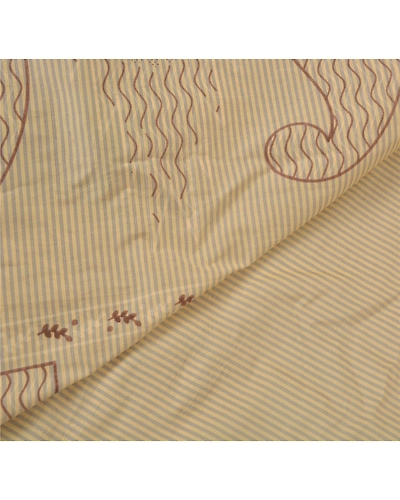 Sanskriti Vintage Cream Sarees Art Silk Painted Craft 5 Yd Fabric Premium Sari, PS-52211-Cream-Painted Work-Art Silk-3
