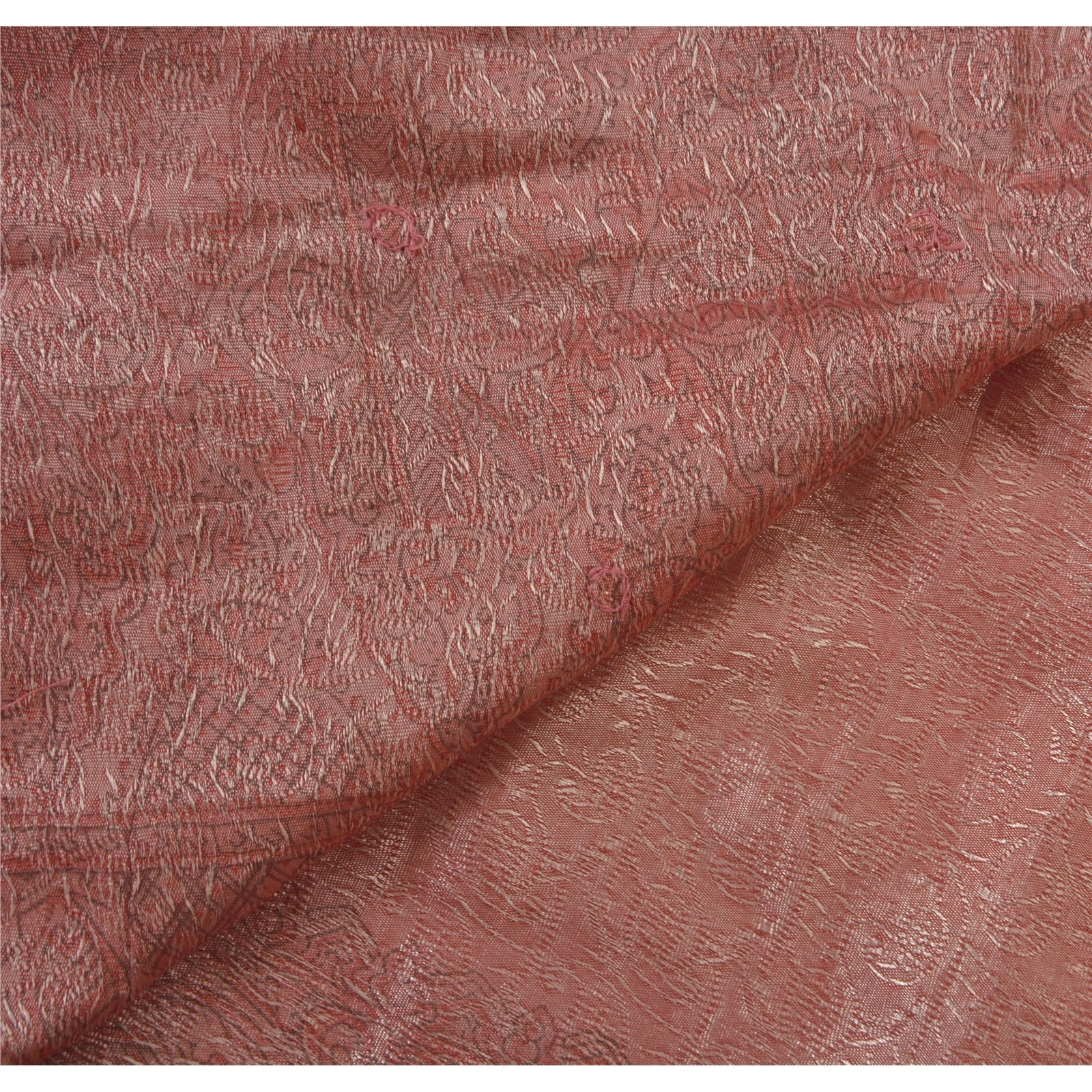 Sanskriti Vintage Pink Sarees Art Silk Hand Bead Woven Craft Fabric Premium Sari, PS-52215-Pink-Woven Work-Art Silk-3