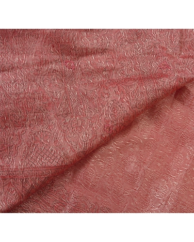 Sanskriti Vintage Pink Sarees Art Silk Hand Bead Woven Craft Fabric Premium Sari, PS-52215-Pink-Woven Work-Art Silk-3