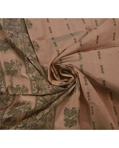 Sanskriti Vintage Brown Sarees Blend Silk Woven Baluchari Craft 5 Yd Fabric Sari, PS-52270-Brown-Woven Work-Blend Silk-6