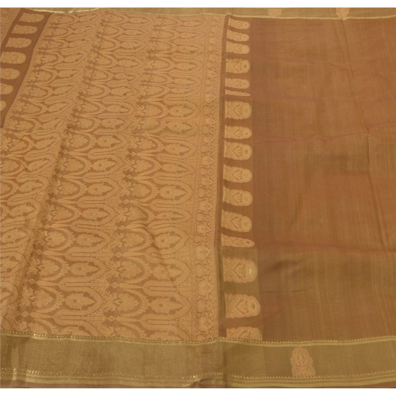 Sanskriti Vintage Green Sarees Pure Silk Woven Craft 5 Yd Fabric Premium Sari, PS-52299-Green-Woven Work-100% Pure Silk-5