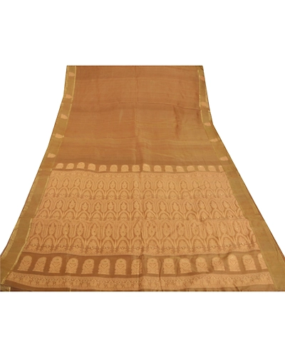 Sanskriti Vintage Green Sarees Pure Silk Woven Craft 5 Yd Fabric Premium Sari, PS-52299-Green-Woven Work-100% Pure Silk-7